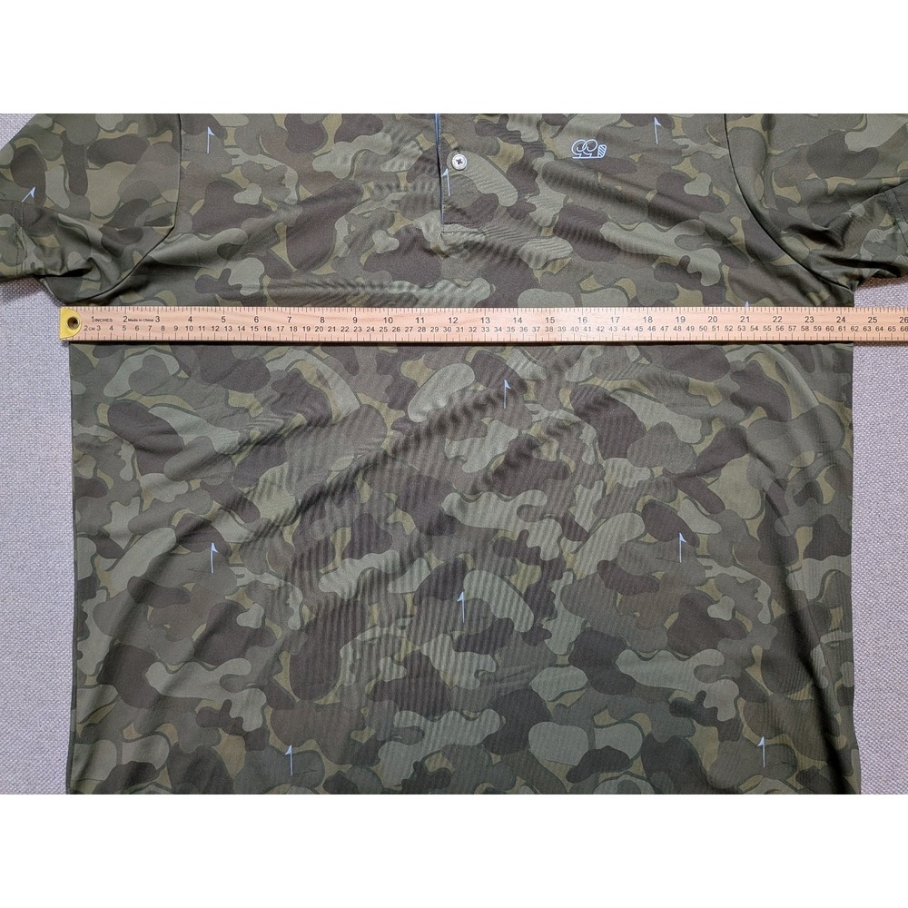 Good Good Mens XL Polo Camo Golf Flagpole Pattern Regular Stretch Fighting Par - Picture 5 of 7